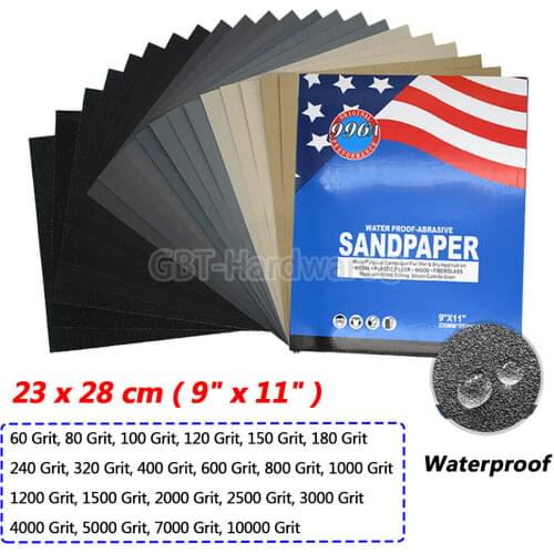 230x280mm 996A Water & Dry Sandpaper Polishing Abrasive Square Sanding Paper 60-10000 Grit VIBRATITE