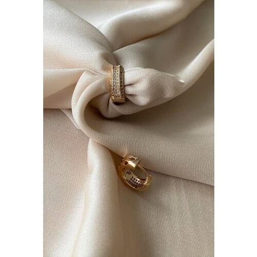 Vip Series-Pointed Pattern Cubic Zirconia Hoop Earrings 1.5 Cm For Women Extraordinary Earrings Jewelry