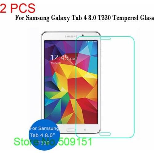 2 PCS 9H Premium Tempered Glass For Samsung Galaxy Tab 4 T330 T331 T335 SM-T330 8" inch Tablet Toughened Protective Screen film