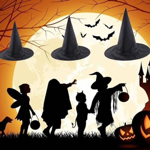 Witch Hat Halloween Oxford Cloth Hat for Women Party Costume Props Magic Hats