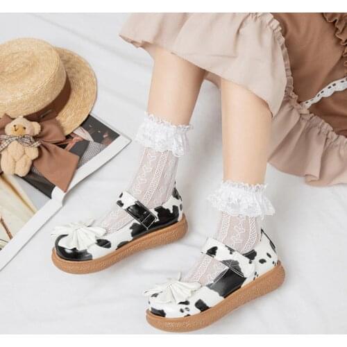 YMECHIC Casual Ladies Pu Leather Handmade Shoes Women Hook &Loop Butterfly-knot Big Size 34-43 2021 Summer Soft Mary Jane Flats