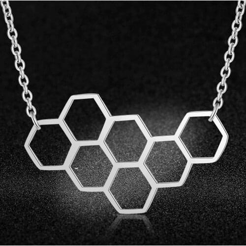 100% Stainless Steel Honeycomb Fashion Necklace for Women Unique Design Pendant Necklaces Personality Jewellery