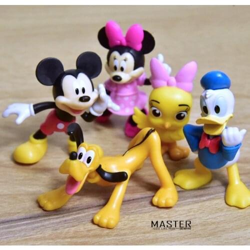 1Set/5PCS 5cm Disney Mickey Minnie mouse pluto model ornaments DIY ornaments collection the best gift for kids
