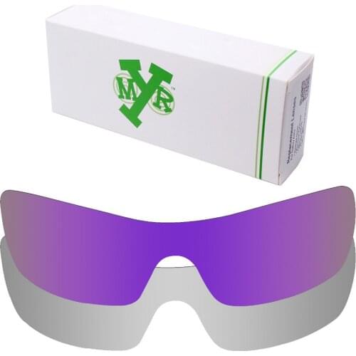 2 Pieces Mryok Anti-Scratch POLARIZED Replacement Lenses for-Oakley Batwolf Sunglasses Lens Silver Titanium & Plasma Purple