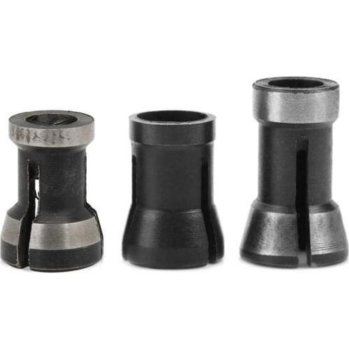 3PCS Collet Chuck 6 / 6.35 / 8mm Chuck Adapter Woodworking Milling Trimming Cutter Chuck Engraving Head
