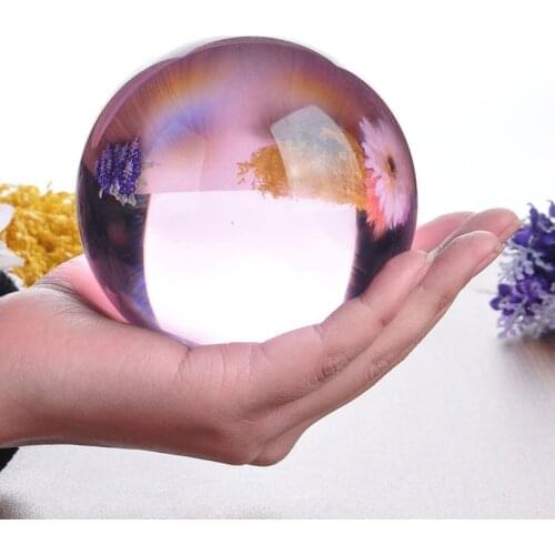 30mm-100mm Crystal Ball Quartz Glass Pink Ball Spheres Glass Ball Photography Balls Crystal Craft Decor Feng Shui