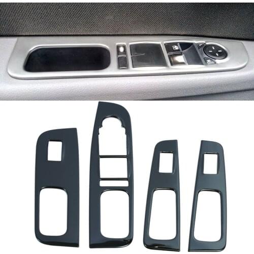 4pcs stainless steel interior door armrest window switch control cover trims for Lada Priora Sedan Hatchback VAZ 2170 2171 2172