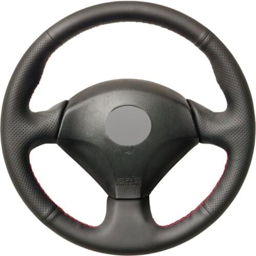 Black PU Faux Leather Hand-stitched Car Steering Wheel Cover for Honda S2000 2000-2008 Civic Si 2002-2004 Acura RSX Type-S 2005