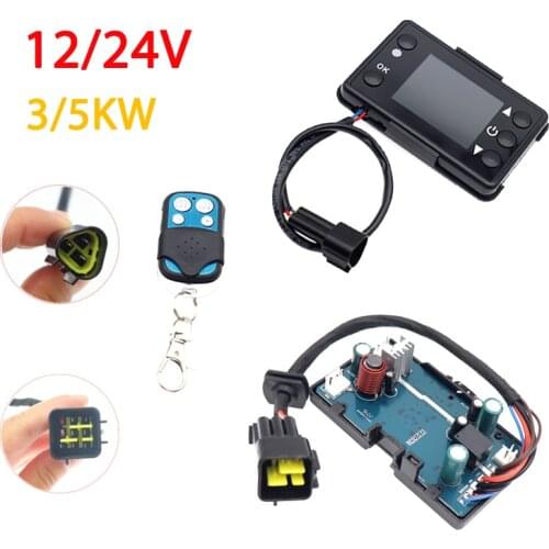 12V 24V Diesels Air Heater LCD Monitor Switch + 4 Buttons Remote Control + Control Board For Car Auto Diesels Air Heater Parking