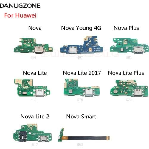 USB Charging Dock Port Socket Jack Connector Charge Board Flex Cable For Huawei Nova Lite Plus 2017 / Nova Lite 2 / Nova Yong 4G