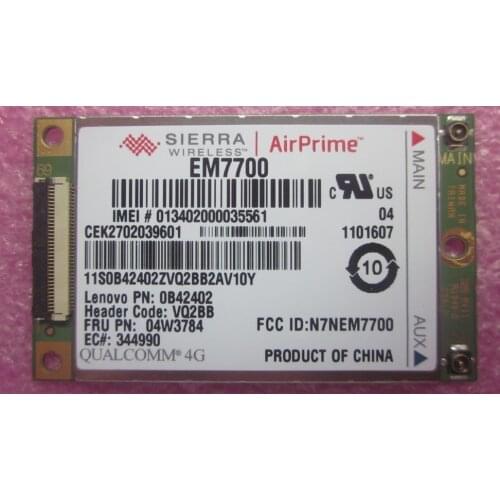 EM7700 04W3831/04W3784 for Thinkpad Helix Tablet2 Suppport 4G&3G LTE AT&T HSPA+ API and USB-IF 2.5mm