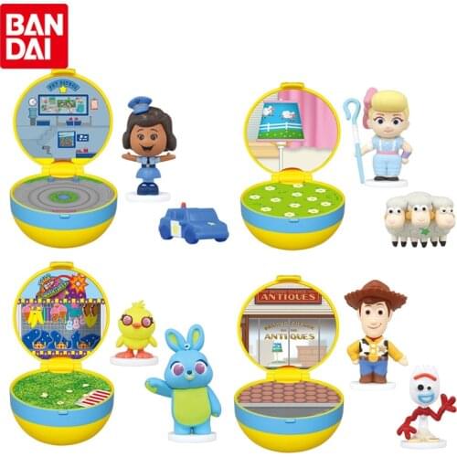 Bandai Genuine Gashapon Disney Toy Story 4 Scene Group Mini Cabin Woody Buzz Lightyear Kawaii Anime Action Figures Gacha Toys