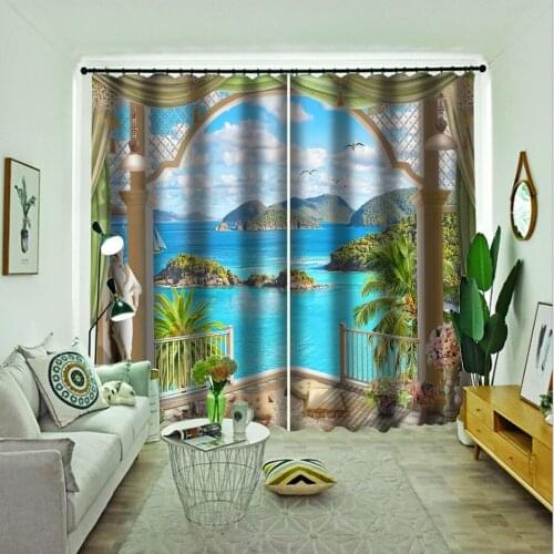 Photo 3D Curtains for Living Room Window nature scenery landscape curtains 3d stereoscopic curtains