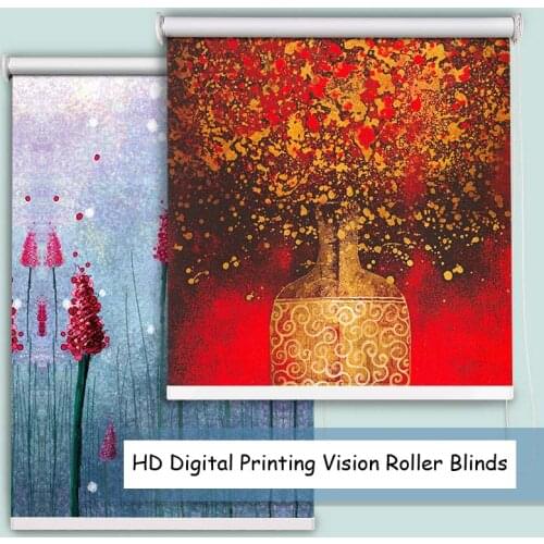 HD Digital Printing Vision Decorative Painting Curtains for Study Room Bedroom Roller Blinds DIY Roller Shades Customized Size