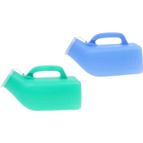 2x Males Container Car Toilet Bucket Chamber Hospital Pee Potty W/ Lid