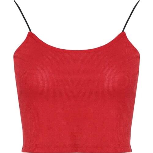 Women Sexy Slim Tank Crop Top Sleeveless Vest Punk Crop Tops Solid Color Women Camisole Streetwear Summer Shirt
