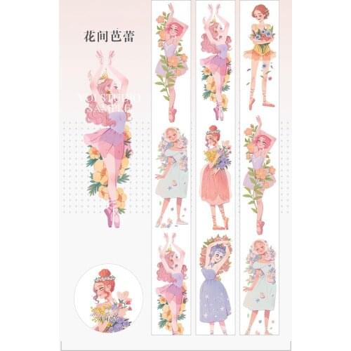 Cute Fairy Flower Girl Washi Tapes Bullet Journal Masking Tape Adhesive Tape DIY Scrapbooking Washi Stickers