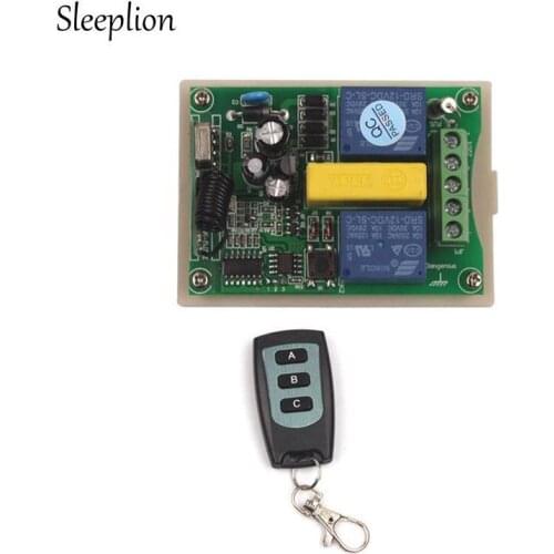 Sleeplion Motor Reversing Garage Door Window 220V 2 CH Wireless Remote Control Switch Opener System Module