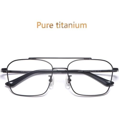 Men Pure Titanium Glasses Frame Brand Design IP Plating Optical Glasses Pilot Oculos Myopia Multifocal Frame Square Eye wear