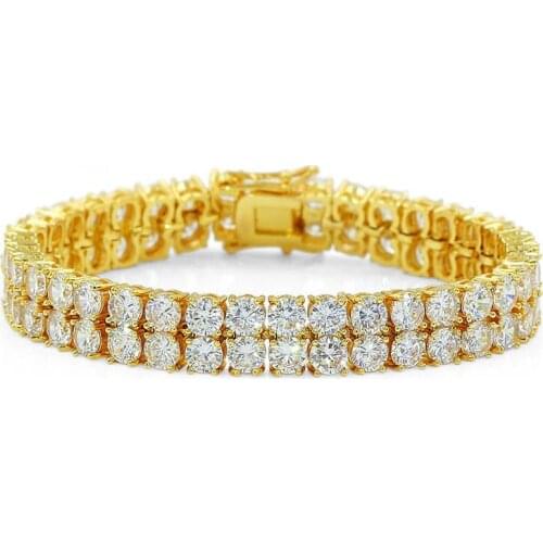 8inch Mens Zircon Tennis Chains Bracelet Gold Silver Color Copper Material Iced Out Chain Hip Hop Bracelet