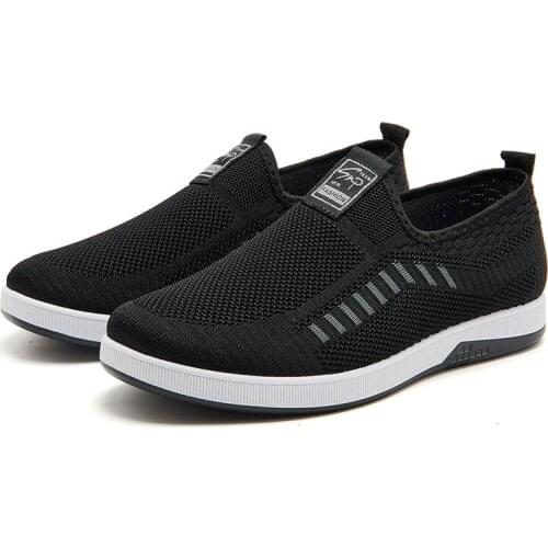 2021 Summer Autumn New Fashion Mesh Mens Vulcanize Shoes Breathable Low Heel Slip-on Soft Shallow Casual Shoes Comfortable
