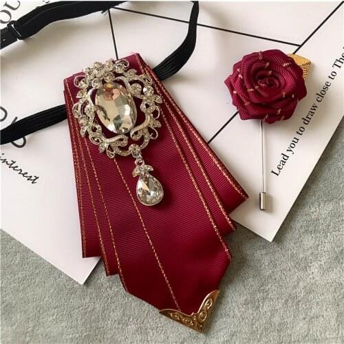 New Free Shipping fashion male MENS MAN Korean bow tie brooch SET men groom wedding rhinestone dress assembly decoration collar