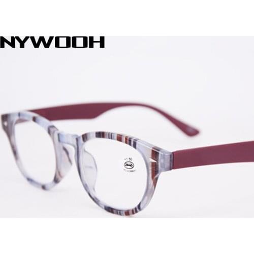 NYWOOH Fashion Reading Glasses Women Men Square Eyeglasses Prescription Colorful Striped Plastic Presbyopia Eyewear Diopter