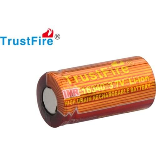2Pcs/Lot Original TrustFire IMR 16340 3.7V 650mAh Li-ion High Drain Rechargeable Battery Power Source for LED Flashlight