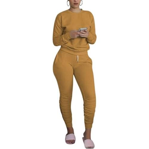 Autumn Winter Two Piece Set Womens Set Long Sleeve T Shirt Pencil Pants Suit Sexy Casual Tracksuit Outfit Sweatsuit Sporty
