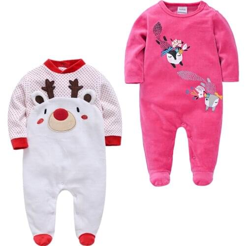 Toddler Girls Pajamas Newborn Boys Pyjamas 2pcs Velvet Warm Infant Onesies Roupas Infantis Menino Overalls Toddler Costumes