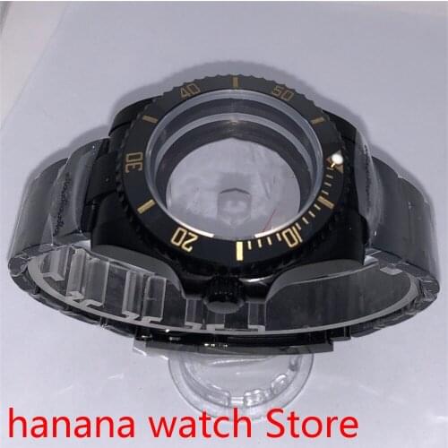 Suitable for NH35 36 Mingzhu2813 Miyata self-winding 40mm transparent black box series, with rotating light yellow bezel