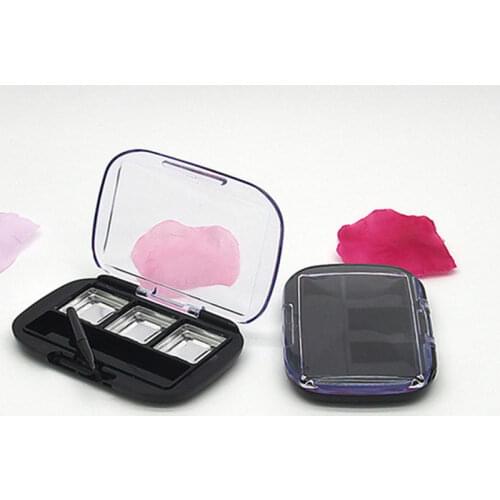 Empty 3 grids Eyeshadow Compact Case Lip rouge/Blush Powder Box DIY Cosmetic Refillable Containers F356