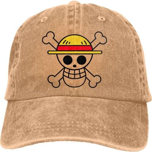 Adjustable Solid Color Baseball Cap One Piece Washed Cotton One Piece Anime Manga Sports Woman Hat