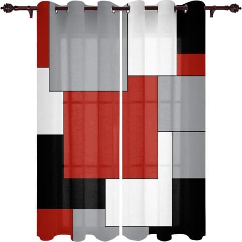 Baby Bedroom Curtains Splicing Color Block Art Living Room Hanging Curtains Balcony Kitchen Study Modern Window Treatments