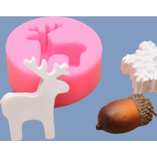 DIY Christmas Deer Silicone Molds Cake Decorating Tools Resin Clay Fondant Baking Candy Chocolate Gumpaste Mould Silicone Mould