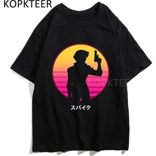 Cowboy Bebop Spike Spiegel Funny T-shirts Men Women Harajuku Kawaii Short Sleeve T-Shirt Japanese Style Fashion Top Tees Unisex