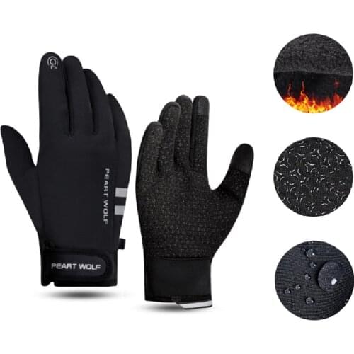 Winter Warm Ski Gloves Mens Touch Screen Windproof Waterproof Outdoor Sports Bike Cold-Proof Thickened Ladies Fashion Gloves