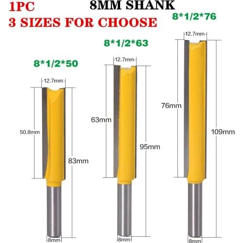 1pc 8mm Shank Straight/Dado Wood Router Bit Tungsten Carbide Straight Milling Cutters Woodworking Tools Bit