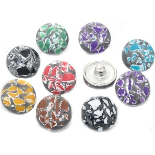 10pcs/lot Mixed 18mm Snaps Alloy Resin Fashion Snaps Buttons Fit Snap Jewelry Snaps Bracelets Flower 050704