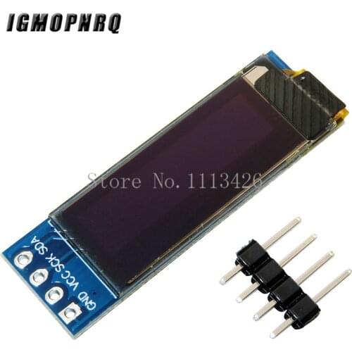 10pcs 0.91 Inch 128x32 IIC I2C Blue/White OLED LCD Display DIY Module SSD1306 Driver IC DC 3.3V 5V For PIC