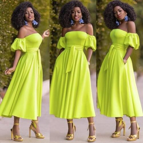2021 Ladies New Summer Hot Sale African Style Plus Size Off Shoulder Sashes Pockets Sexy Casual Dress For Women