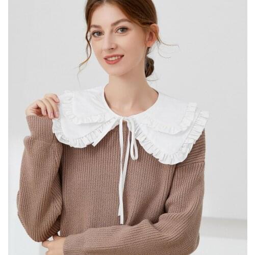 2021 White Lapel Fake Collar Women Blouse Shoulder Doll Collar Removable Detachable Shirt False Collar Lapel Clothes Accessories