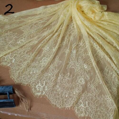 3m/lot) Eyelash Fabric French Sewing Fabrics Diy Exquisite Lace Chantilly Lace Wedding Dress Lace for NeedleWork