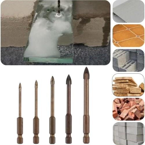 5Pcs/set Efficient Universal Drilling Tool Cemented Carbide Drill Bit Ceramic Brick Wall Hole Opening Power Tools Accessories