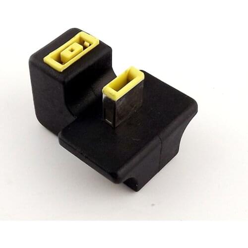 5x 180 Degree Angled Rectangle Port Male to Female Extension Charger Adapter For Lenovo ThinkPad