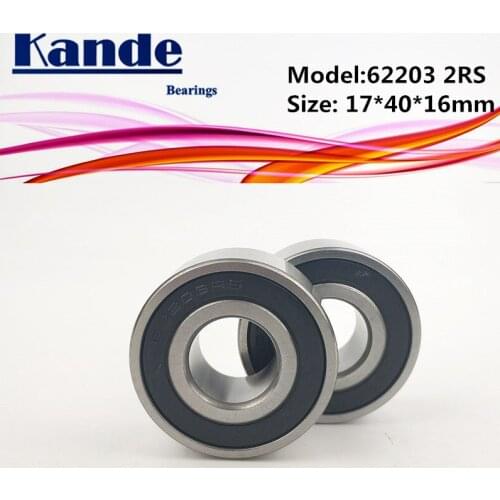 62203 ABEC-1 17x40x16 2pcs Thicken Single Row Deep Groove 62203 Ball Bearing 62203RS 62203 RS 622032RS