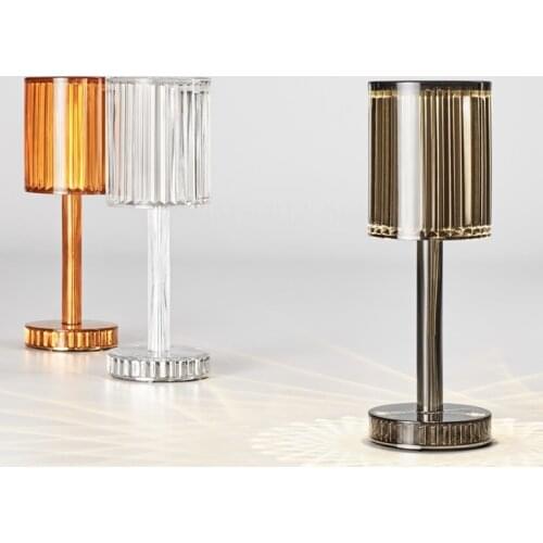 Nordic Acrylic Diamond Desk Lamp Touch Dimming USB Rechargeable Table Lamp Living Room Bedside Lamp Restaurant Bar Night Light