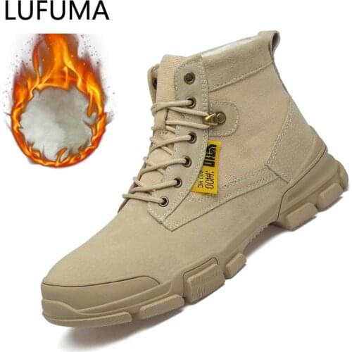 Men High Quality Leather Snow Boots Male Spring Casual Motorcycle Ankle Botas Hombre Lace-Up Basic Boots Men Work Outdoor Boots