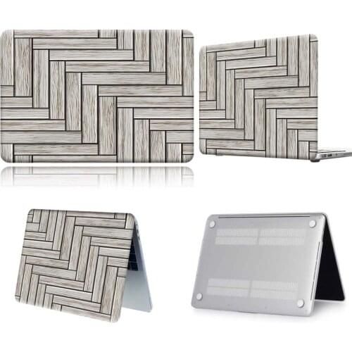 Grey Wooden Plank Pattern PVC Laptop Case For Apple Macbook 12/Pro 13 A2251 A2289/Pro 13 A2338/Air 13 A2337/Pro 15 16/Air 11