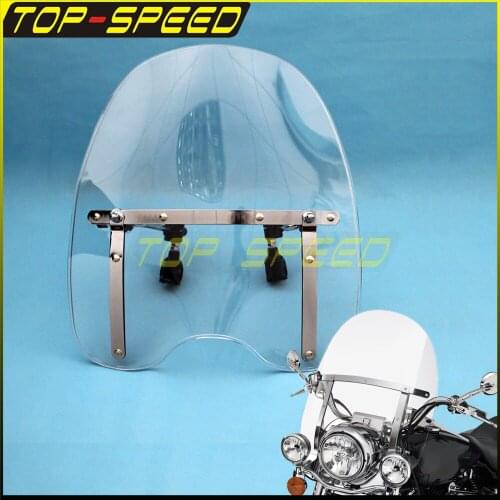 7/8" 1" Windshield Windshield Wind Deflector For Suzuki Cruisers & Standards 1969-2017 Kawasaki 69-17 Honda Shadow 1100 85- 98